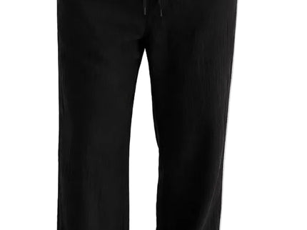 Textured Linen Straight Relaxed Trousers