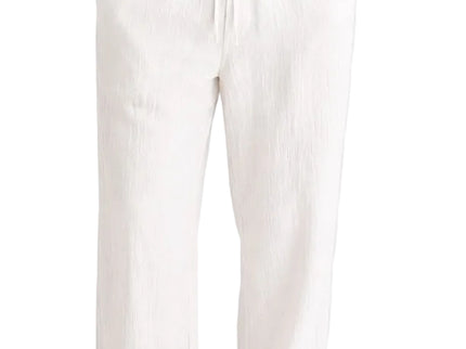 Textured Linen Straight Relaxed Trousers