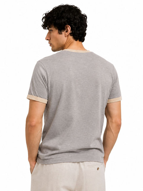 Crew Neck Contrast Trim Regular Fit T-Shirt