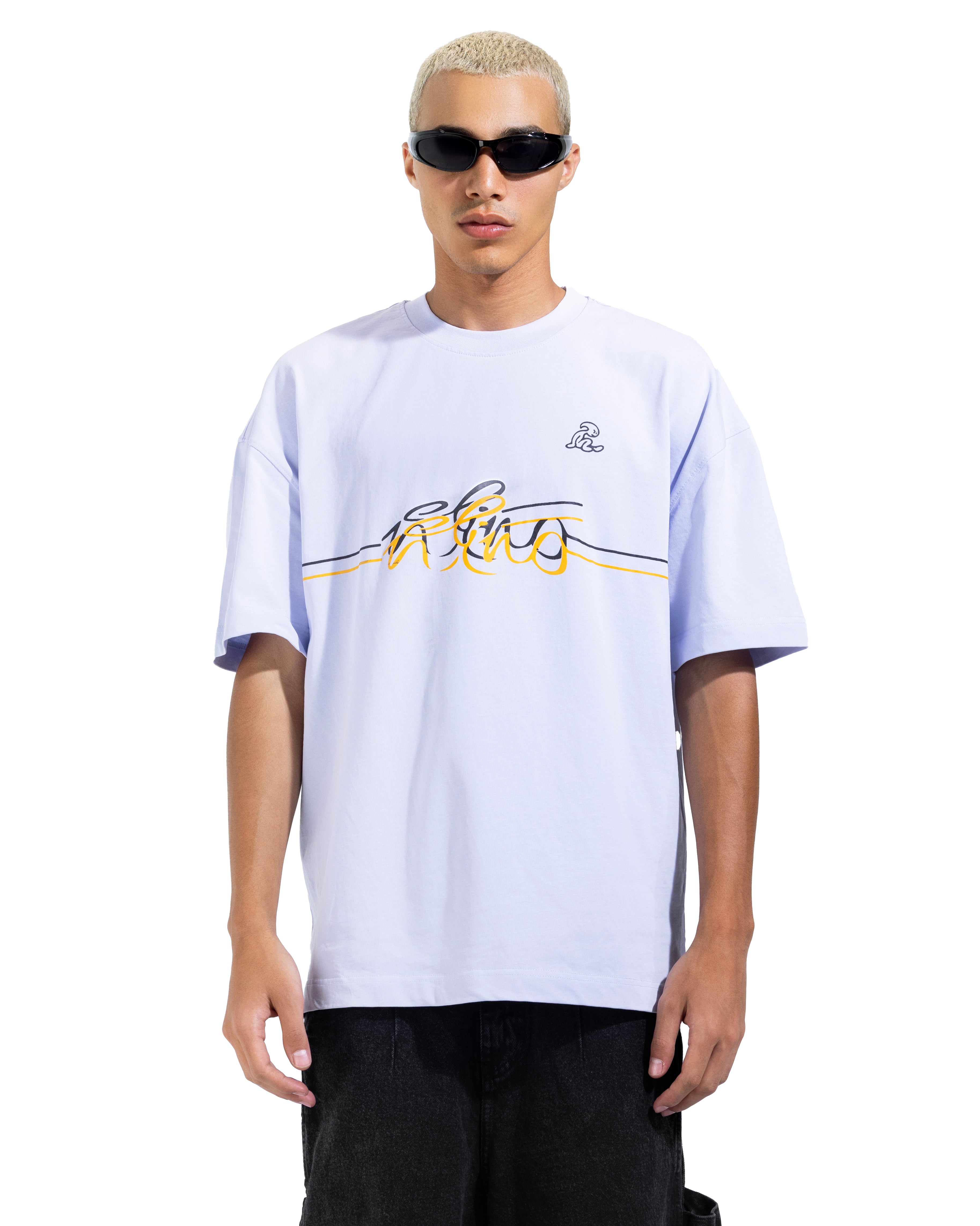 Printed T-shirt printed In White