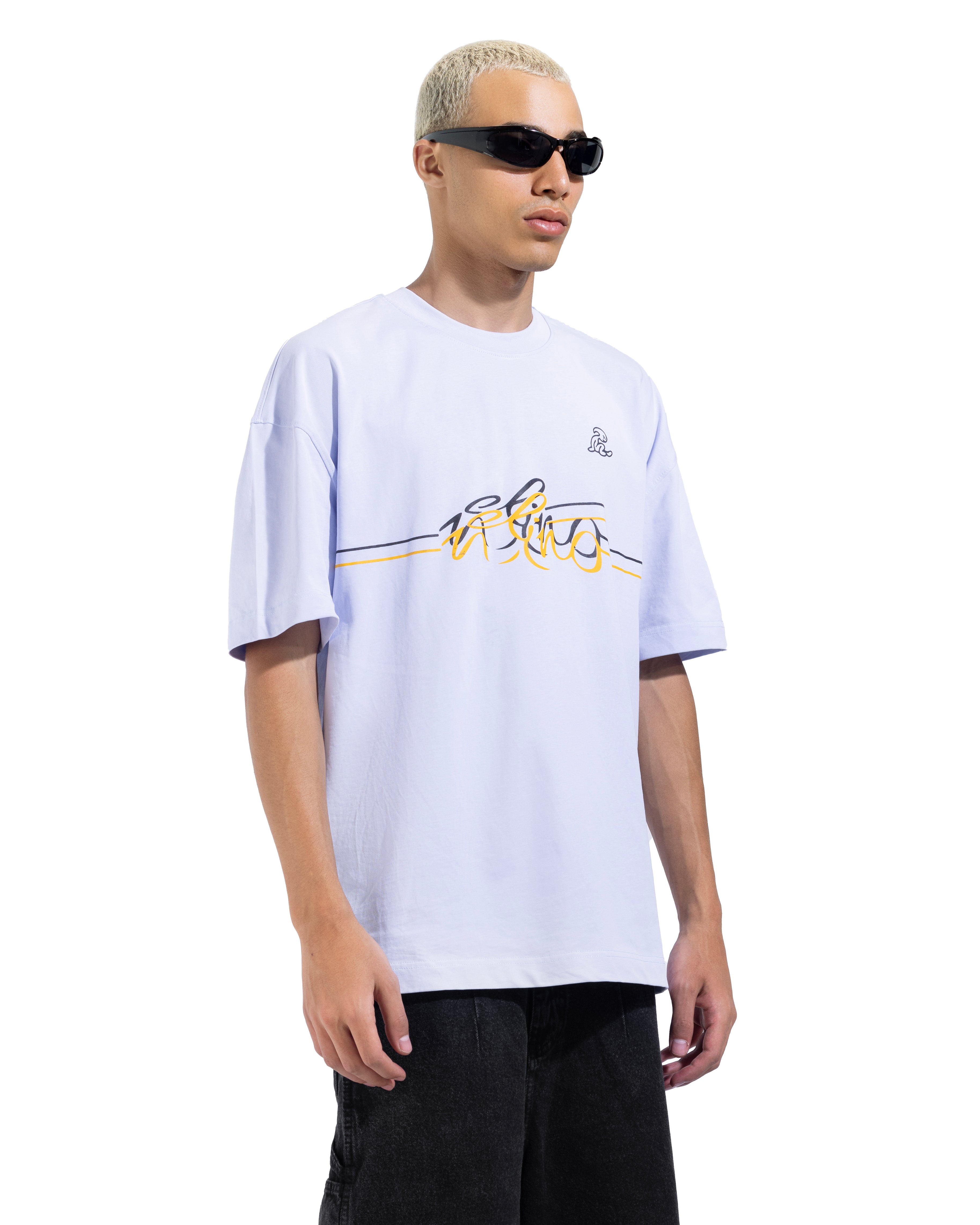 Printed T-shirt printed In White