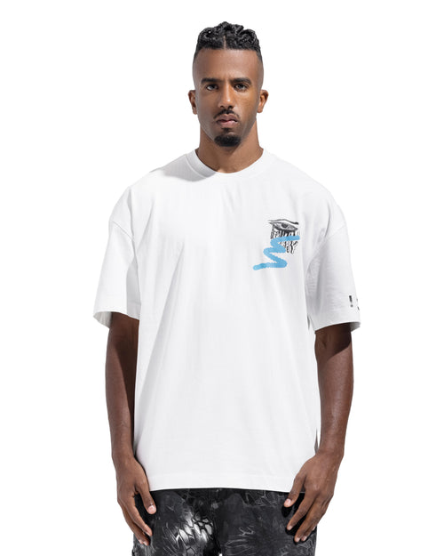 Box Fit Colored Back Print T-Shirt