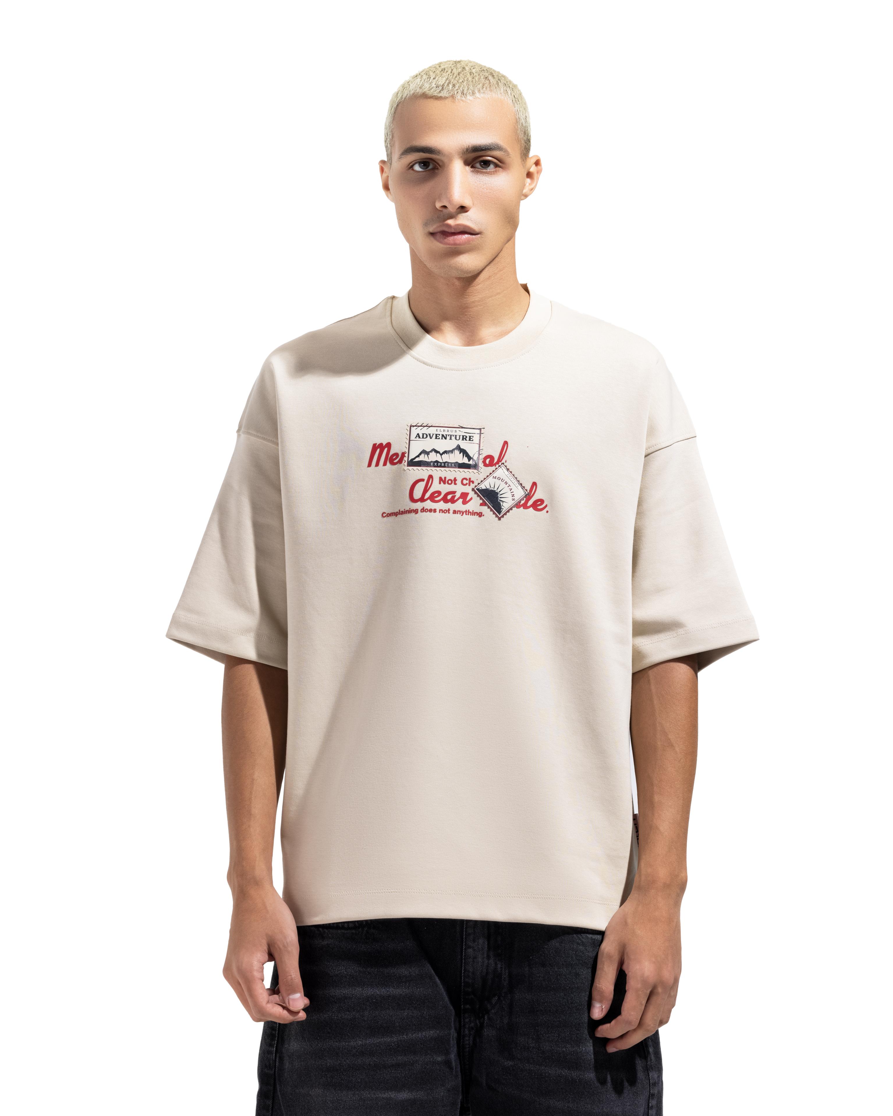 Box Fit Beige T-Shirts