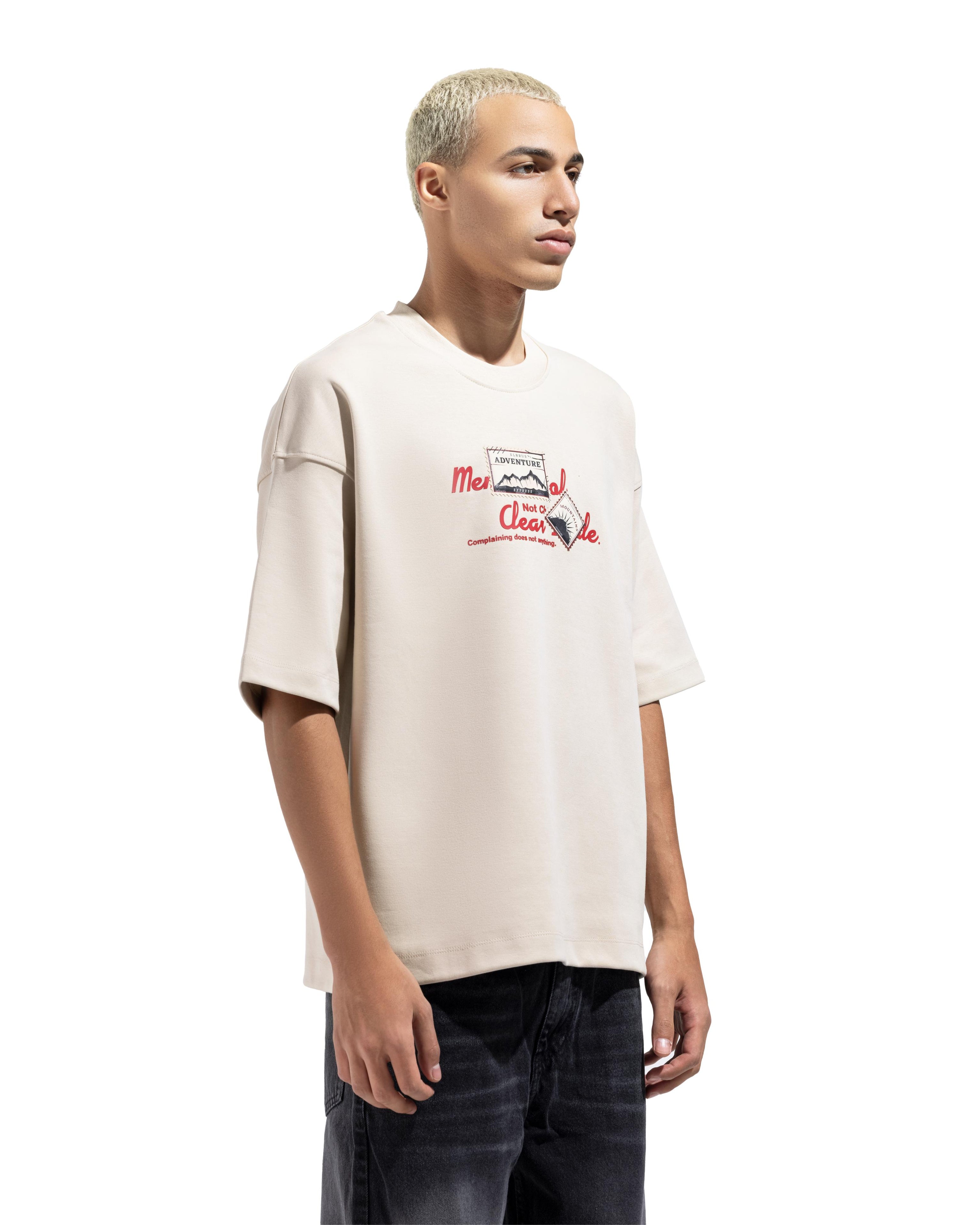 Box Fit Beige T-Shirts