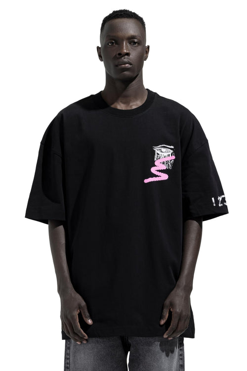 Box Fit Colored Back Print T-Shirt