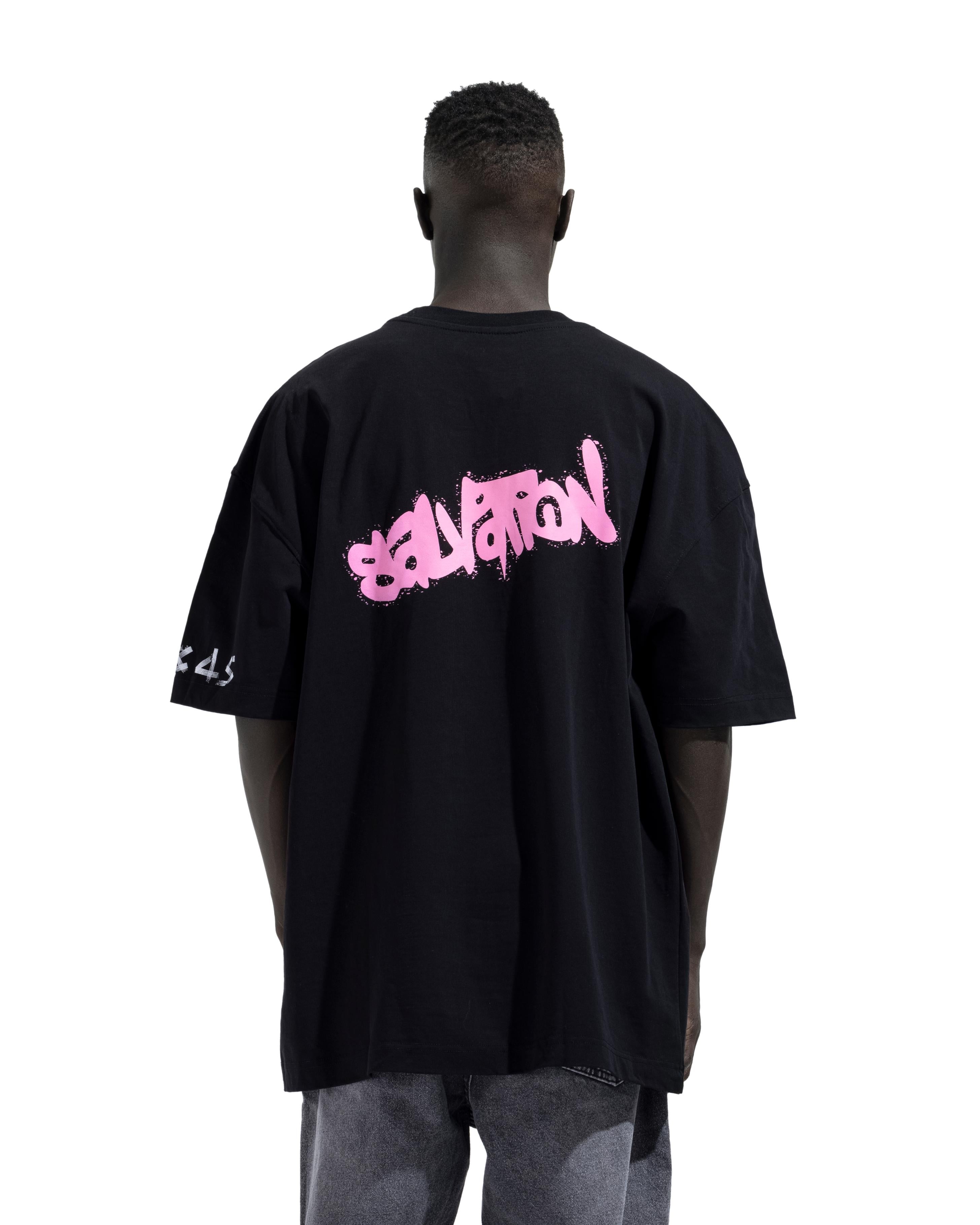 Box Fit Colored Back Print T-Shirt