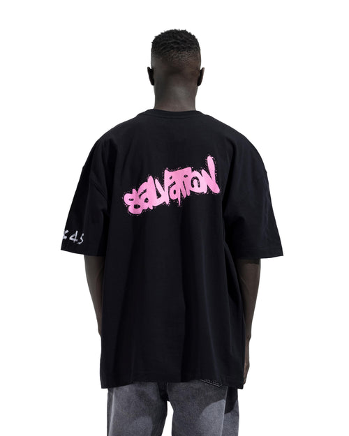 Box Fit Colored Back Print T-Shirt