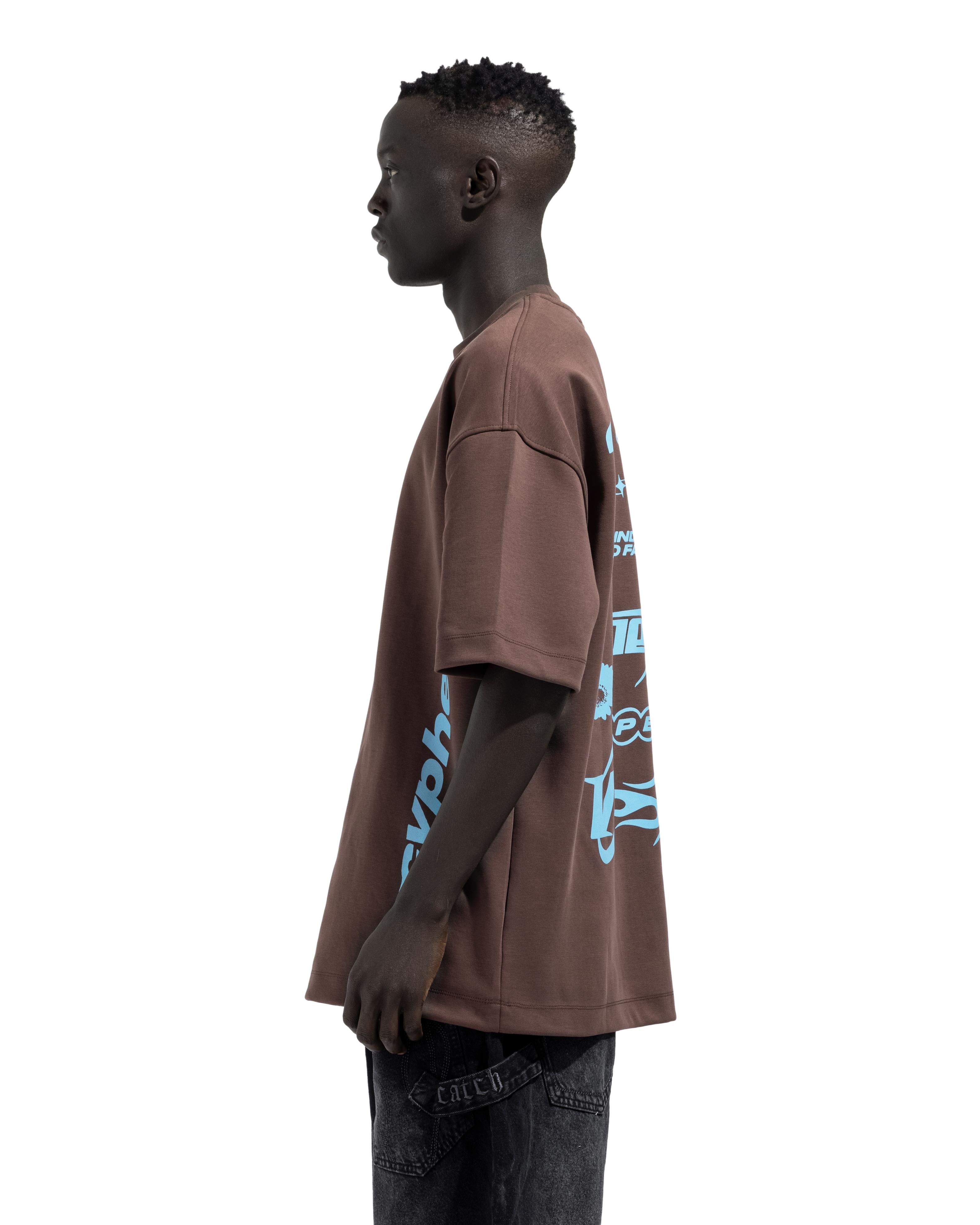 Box fit Brown Hyper Printed  T-Shirt