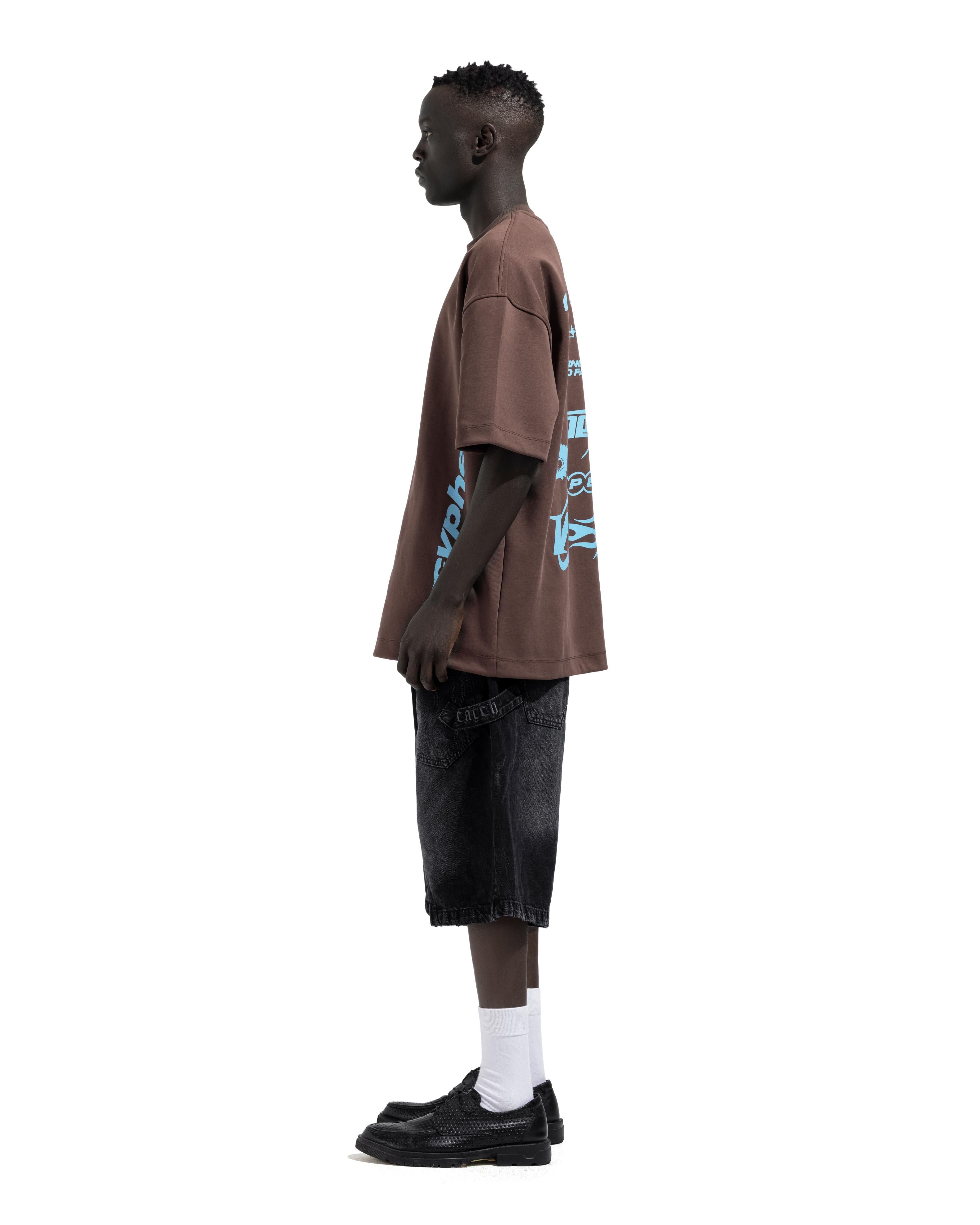 Box fit Brown Hyper Printed  T-Shirt