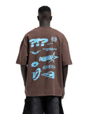 Box fit Brown Hyper Printed  T-Shirt
