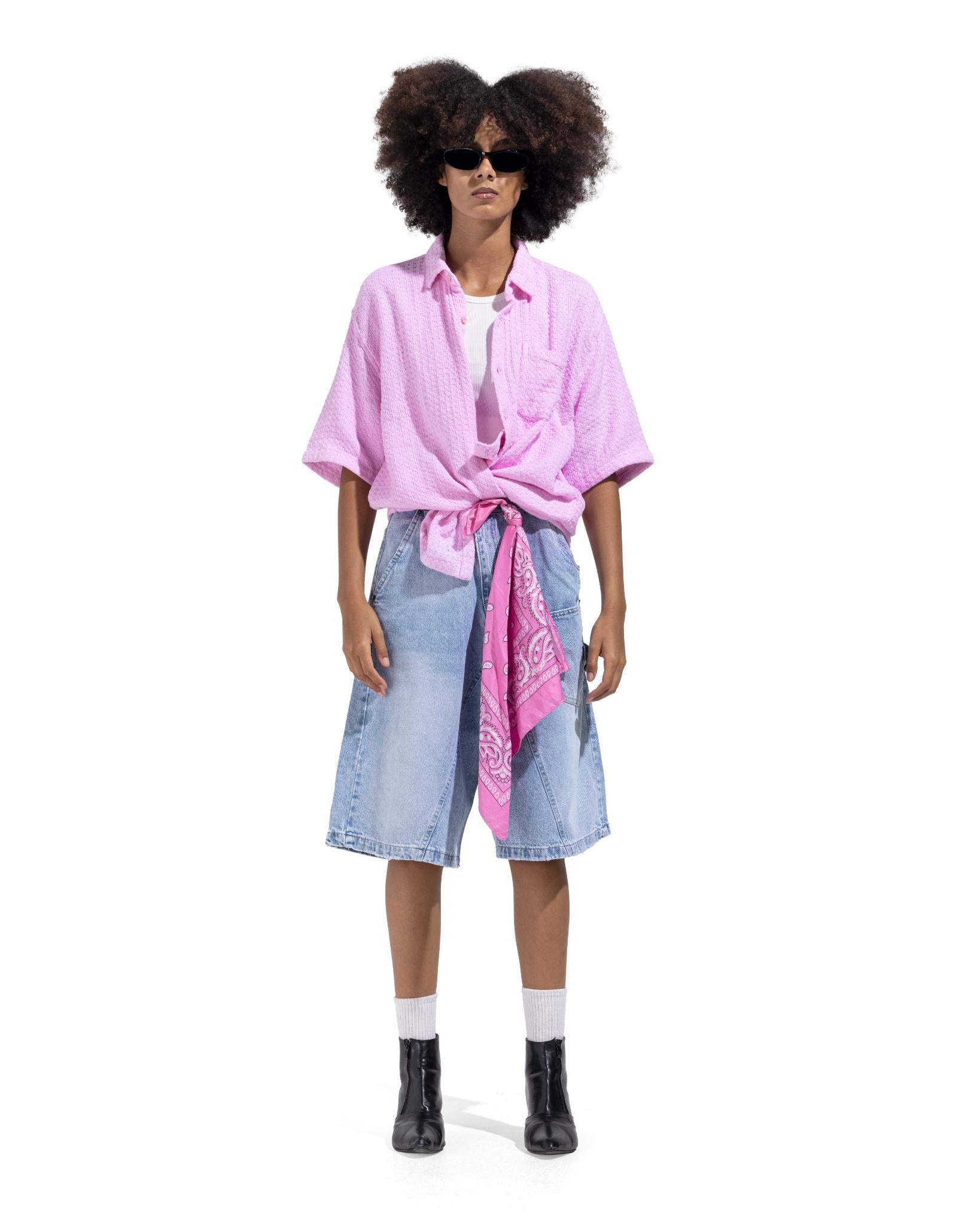 Short Sleeve Shirt In Purple