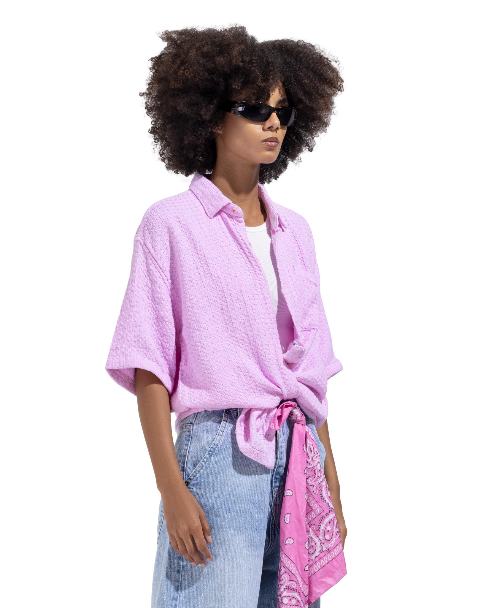 Short Sleeve Shirt In Purple