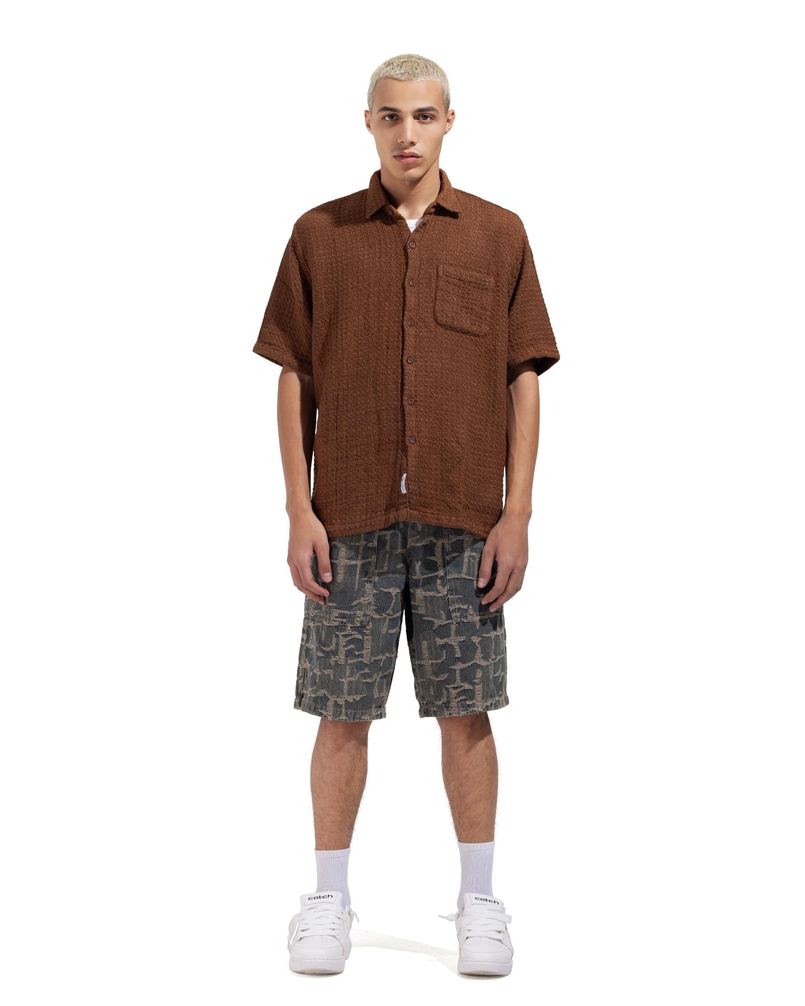 Short Sleeve Shirt In Brown