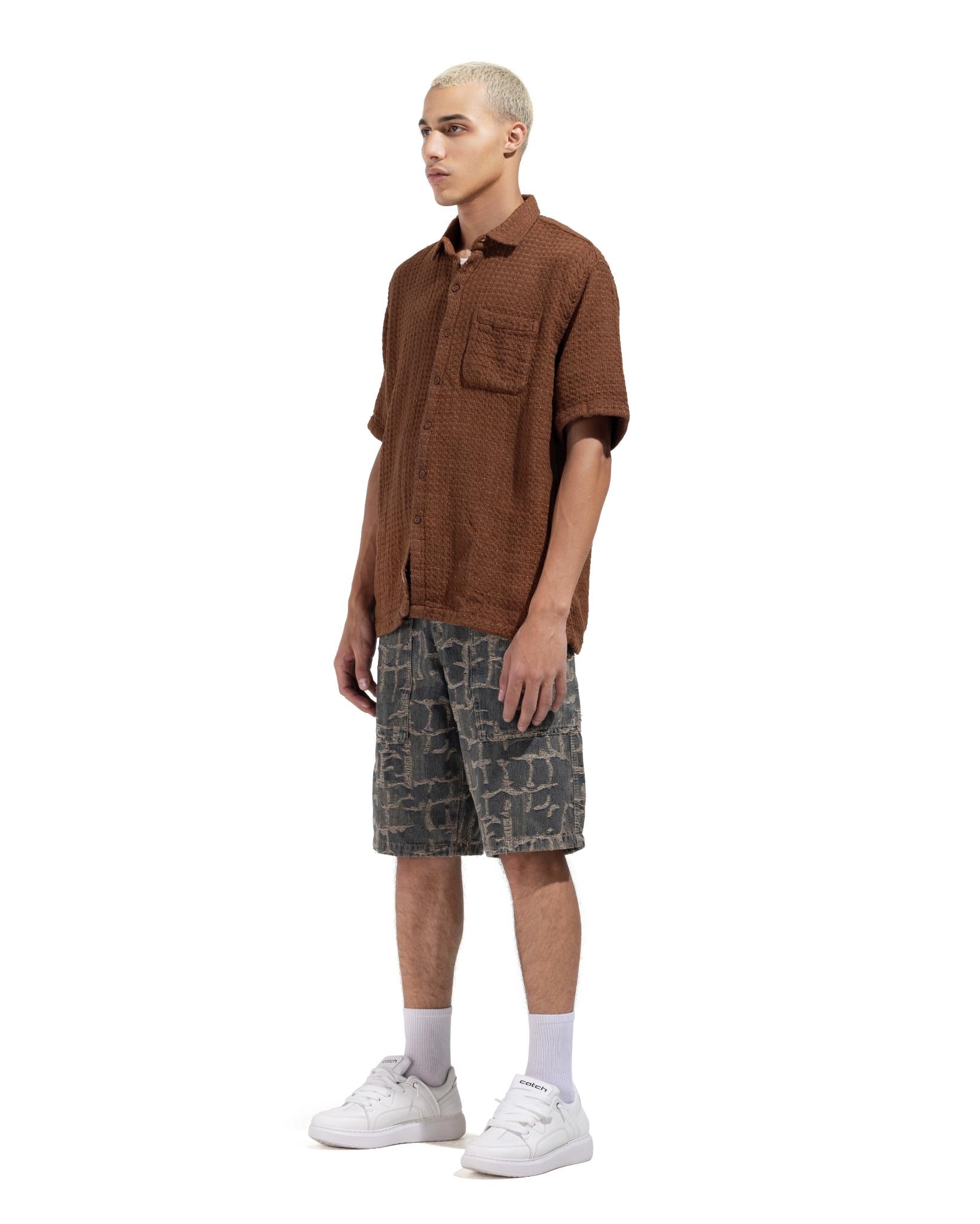 Short Sleeve Shirt In Brown