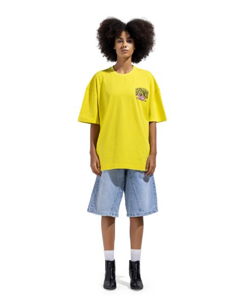 Box Fit Yellow Sound Printed T-Shirt