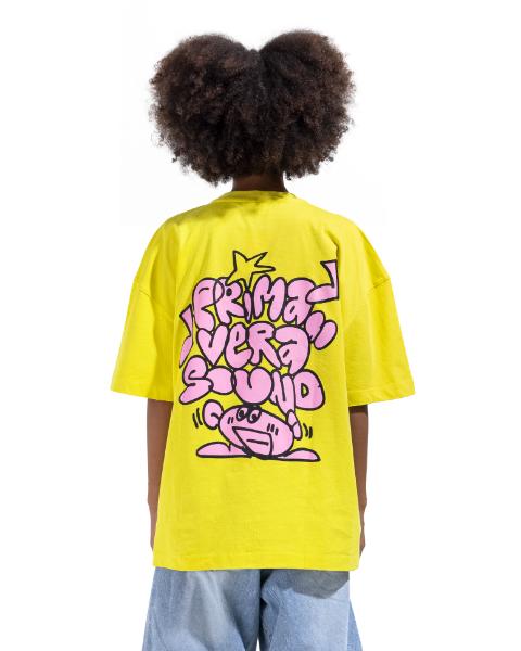 Box Fit Yellow Sound Printed T-Shirt
