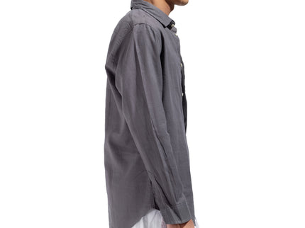 Linen Regular Fit Long Sleeve Shirt - Gray