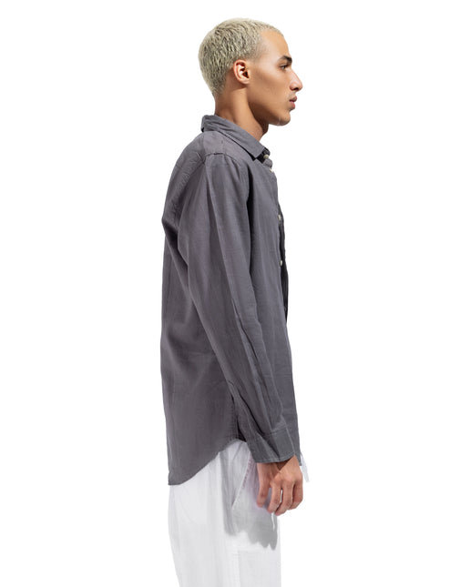 Linen Regular Fit Long Sleeve Shirt - Gray