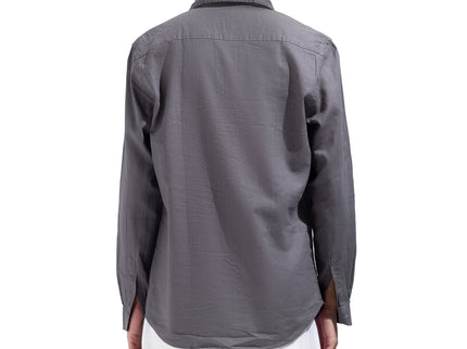 Linen Regular Fit Long Sleeve Shirt - Gray