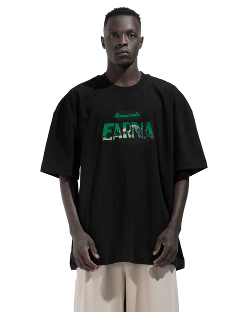 Box fit Green Print T-Shirt