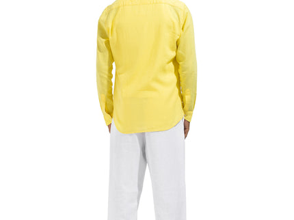 Linen Regular Fit Long Sleeve Shirt - Yellow