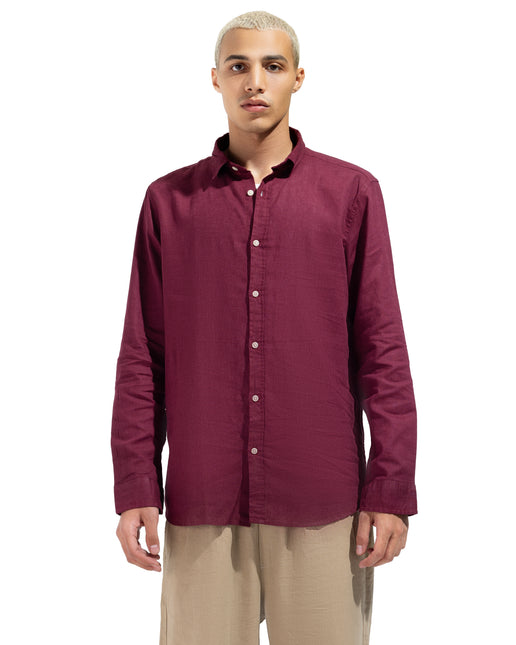Linen Regular Fit Long Sleeve Shirt - Twbi