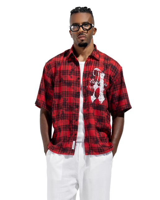 Plaid Graphic Box Fit Shirt