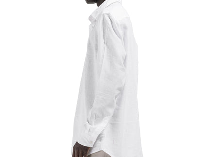 Linen Regular Fit Long Sleeve Shirt - White