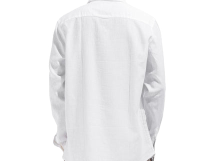 Linen Regular Fit Long Sleeve Shirt - White