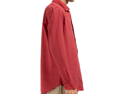 Linen Regular Fit Long Sleeve Shirt - Red
