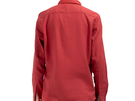 Linen Regular Fit Long Sleeve Shirt - Red