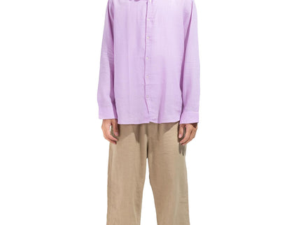 Linen Regular Fit Long Sleeve Shirt - Purple