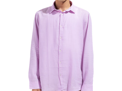 Linen Regular Fit Long Sleeve Shirt - Purple