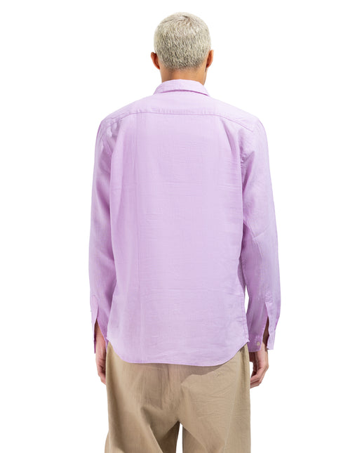 Linen Regular Fit Long Sleeve Shirt - Purple