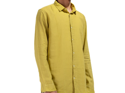 Linen Regular Fit Long Sleeve Shirt - Mustard