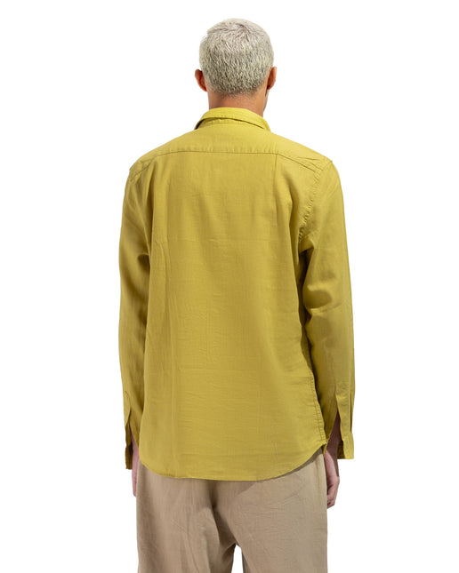 Linen Regular Fit Long Sleeve Shirt - Mustard