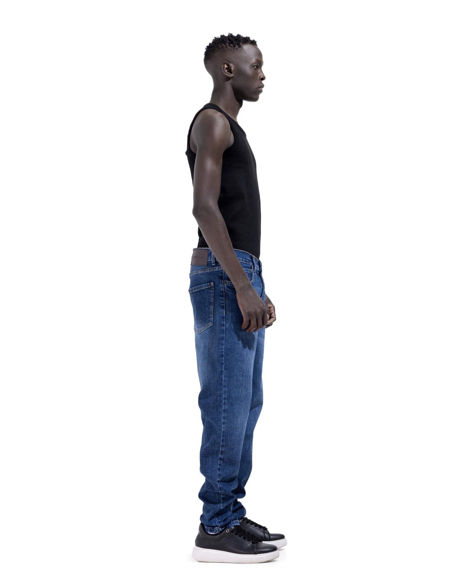 Slim Fit Jeans In Dark Blue
