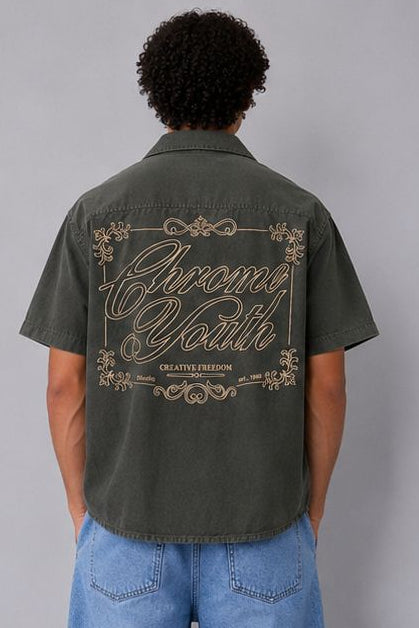 Chrome Youth Box Fit Printed Shirt