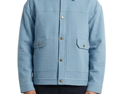 Men's Olive Green Textured Utility Jacket