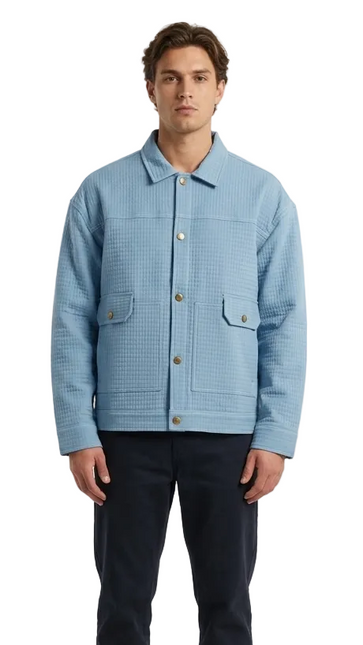 Men's Olive Green Textured Utility Jacket