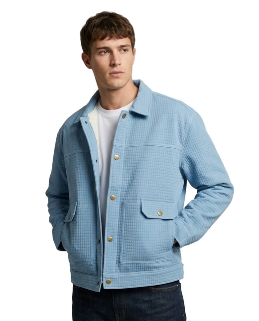Men's Olive Green Textured Utility Jacket