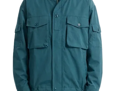 : Men's Teal Blue Hooded Utility Jacket