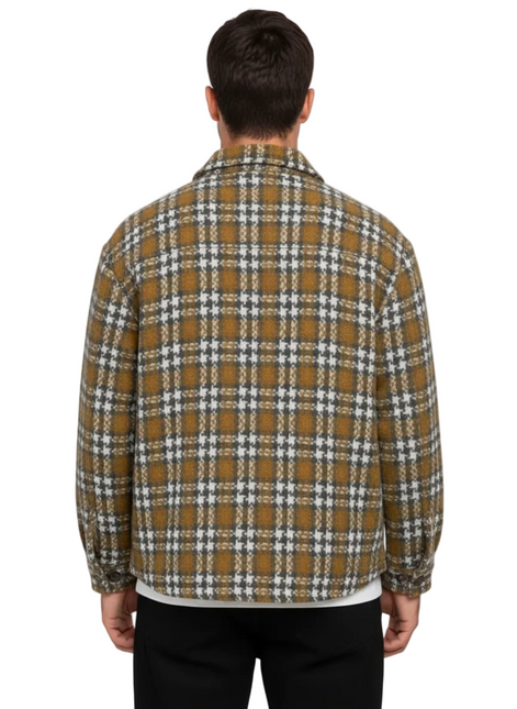 Mustard Plaid Overshirt Jacket
