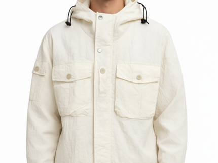 Textured Hooded Utility Jacket