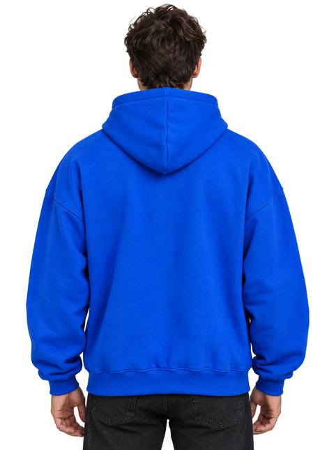 Cobalt Blue Oversized Quarter-Zip Hoodie