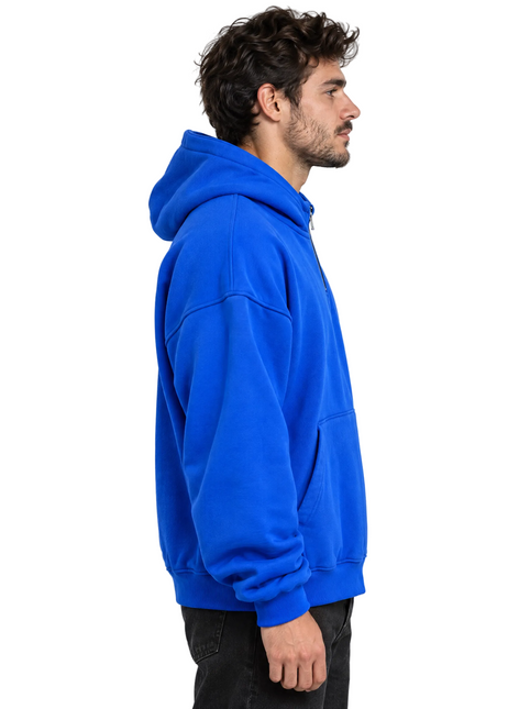 Cobalt Blue Oversized Quarter-Zip Hoodie