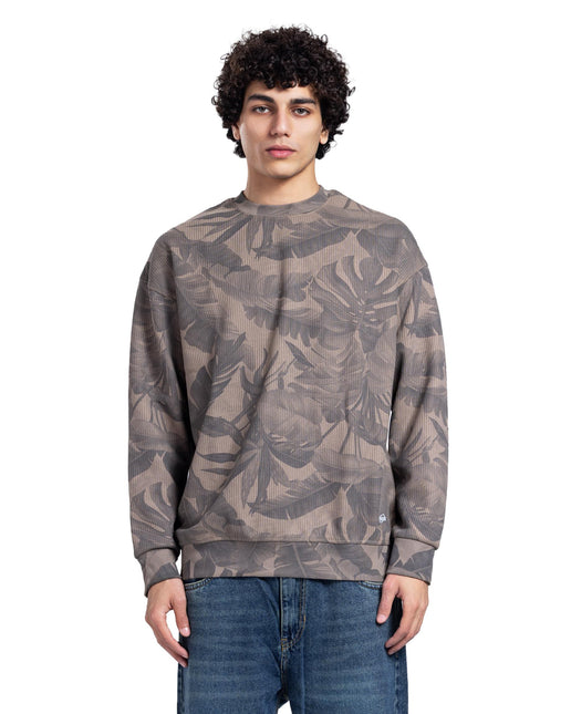 CATCH Black Botanical Jacquard Sweatshirt