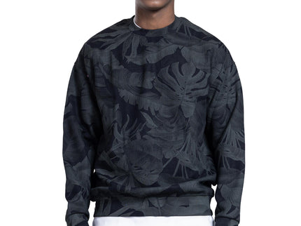 CATCH Black Botanical Jacquard Sweatshirt