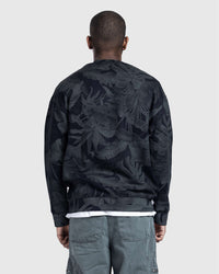 Dark Leaf Print Sweatshirt