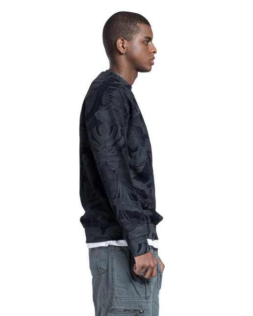 CATCH Black Botanical Jacquard Sweatshirt